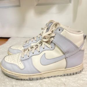 Sail football grey Nike high top dunks